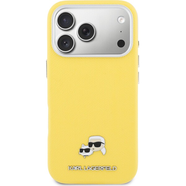 Karl Lagerfeld PU Karl a Choupette Hlavičky Špendlíky MagSafe kryt iPhone 17 Pro Max žltý - Puzdra - Obrázok b9fee2f40f5e47d68a4da94698554d24