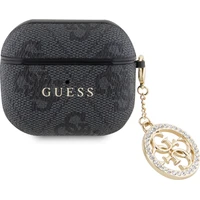 Guess 4G Script PC/PU Charm puzdro pre AirPods 3 čierne - Puzdra