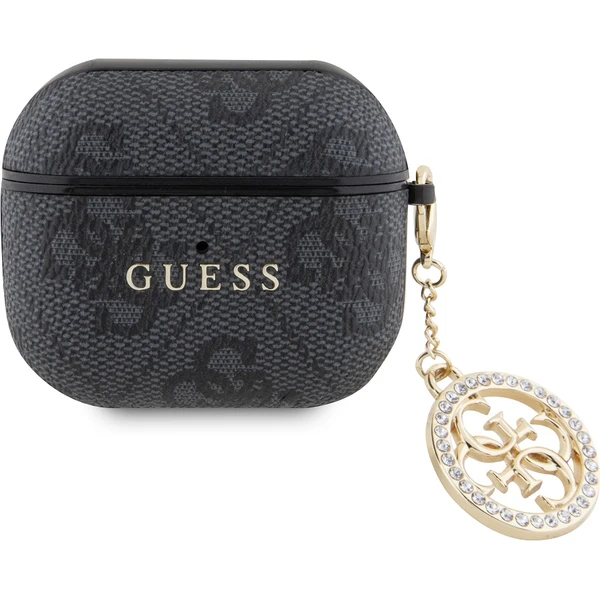 Guess 4G Script PC/PU Charm puzdro pre AirPods 3 čierne - Puzdra - Hlavný obrázok