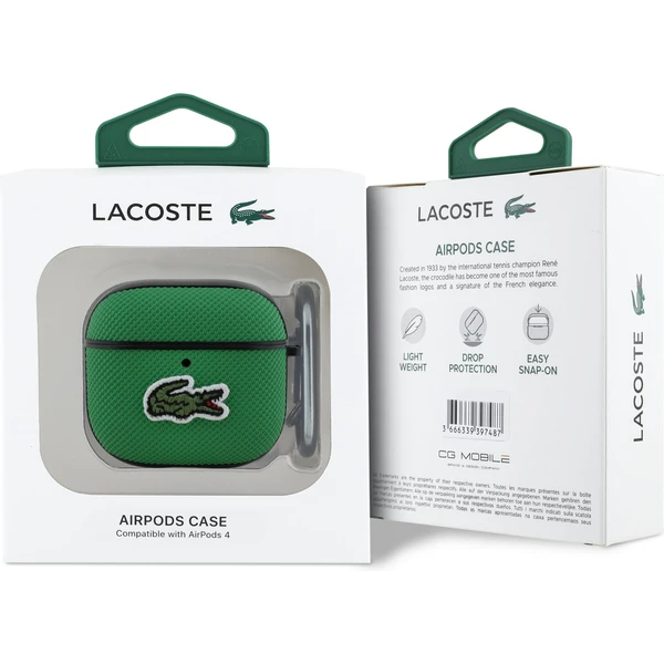 Lacoste Petit Pique Croc Logo Patch puzdro AirPods 4 zelené - Puzdra - Obrázok ba82d7f3493e40f4912d84d40bd869b9