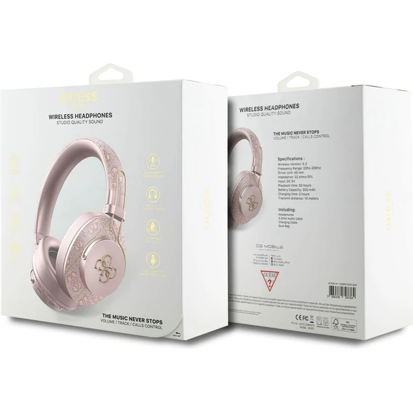 Guess PU 4G Metal Logo ENC bezdrôtové slúchadlá ružová - Slúchadlá - Obrázok bb05a444891946c78322d265e7dbbfa0