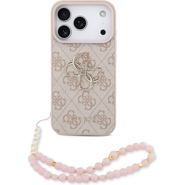 E-shop Guess PU 4G Metal Logo Strap kryt iPhone 17 Pro ružový