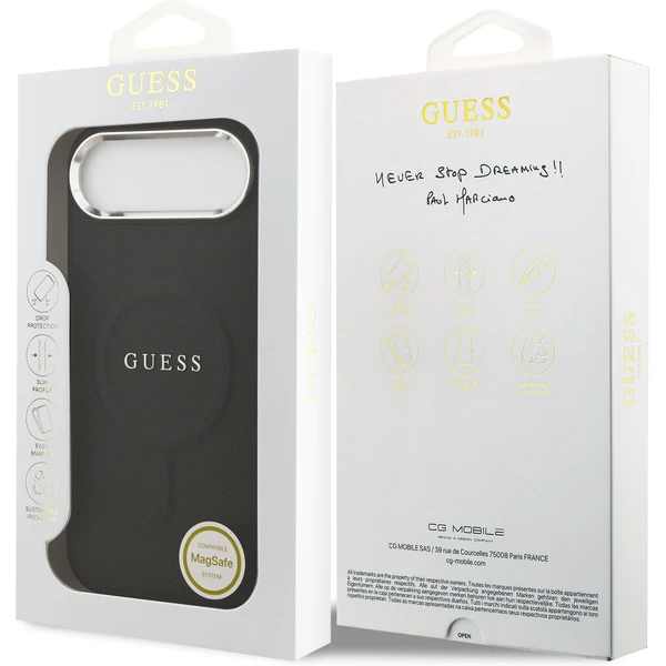 Guess PU Saffiano MagSafe kryt iPhone Air čierny - Puzdra - Obrázok bb3513fa543f40eca0f4a5be3b1c3f35