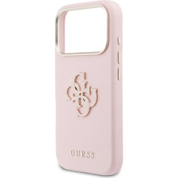 Guess PU Resin Logo kryt iPhone 17 Pro Max ružový - Puzdra - Obrázok bb5300aa77d74feca70a5adc8c2a6615
