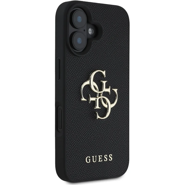 Guess PU Grained 4G Metal Logo kryt iPhone 16 čierny - Puzdra - Obrázok bb5a25a503454be1ae56de35b98a4d20