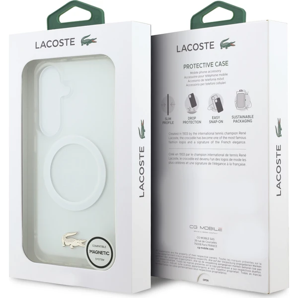 Lacoste PC/TPU Frosted Finish Zlaté logo Magnetický kryt Samsung Galaxy S26 biely - Puzdra - Obrázok bb862d0b49684dc6a9b857f3c1602171
