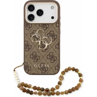 Guess PU 4G Metal Logo Strap kryt iPhone 18 Pro hnědý - Puzdra