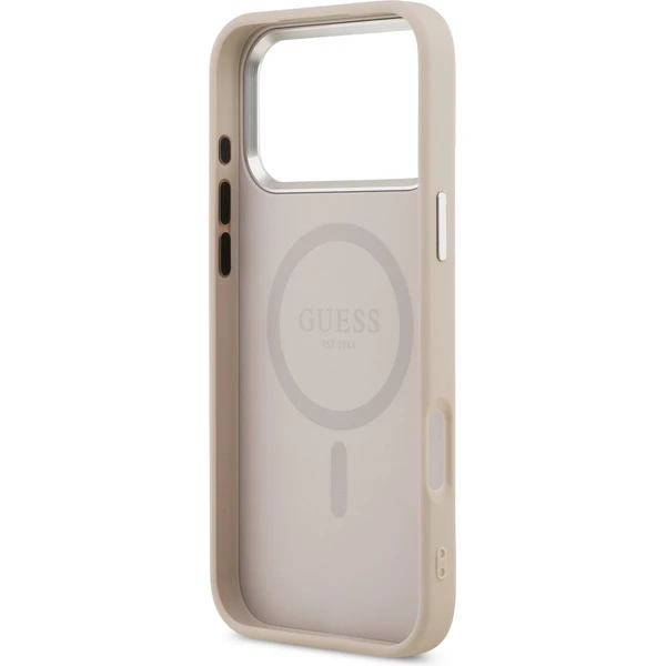 Guess PU Leather Triangle Logo MagSafe kryt iPhone 17 Pro ružový - Puzdra - Obrázok bbfdd878451a43e5bf1adf76a279e943