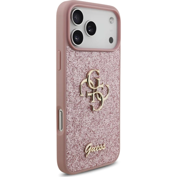 Guess PU Fixed Glitter 4G Metal Logo Zadný Kryt pre iPhone 18 Pro Max Pink - Puzdra - Obrázok bc267c8051c1482caed49f73faf7d109