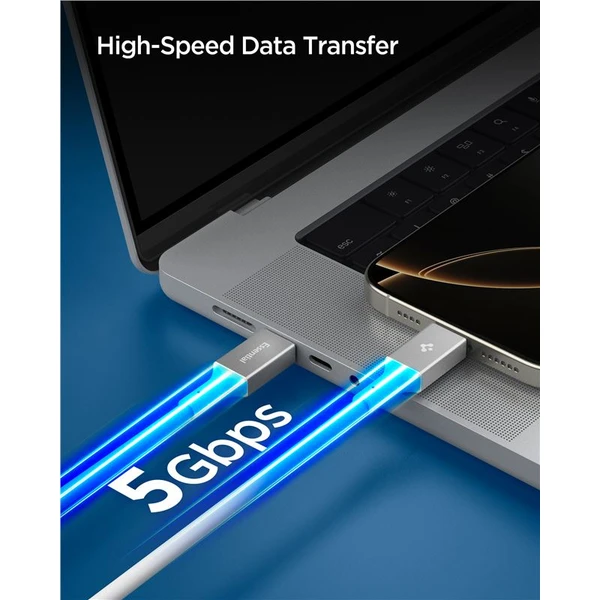 Spigen Essential USB-C/USB-C napájací kábel 100W 2m biely - Káble a redukcie - Obrázok bc48b28e6026426f93c4984188be3db4