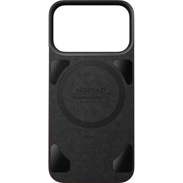 Nomad Magnetic Leather Back (Horween) MagSafe kožený kryt iPhone 18 Pro Burgundy - Puzdra - Obrázok bc5f66b1ffba41339d5d6b278b5e93d2