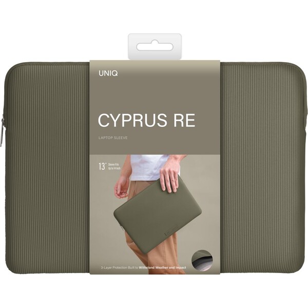UNIQ Cyprus Ridge Edition neoprénové puzdro pre MacBook/notebook (13”/14") Dark Sage Green - Puzdra - Obrázok bc9864394d374a3b9235eafef2141063