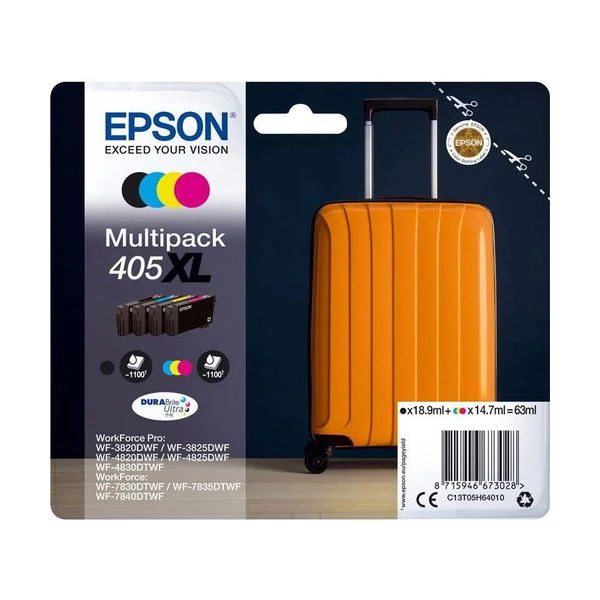Epson 405XL Suitcase DURABrite Ultra 4farebný multipack - Tonery - Hlavný obrázok