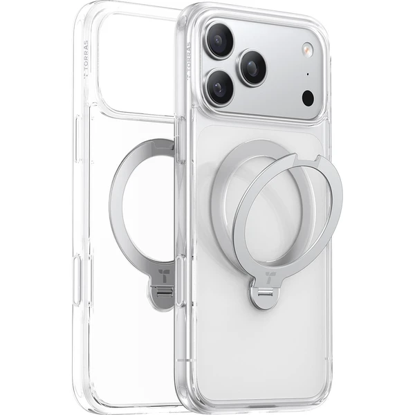 Torras Ostand Q3 Spin MagSafe kryt iPhone 17 Pro Max priehľadný - Puzdra - Hlavný obrázok