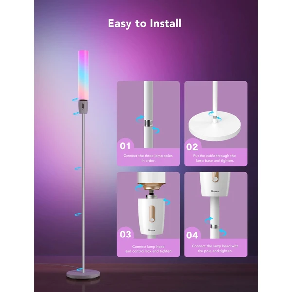 Govee Cylinder Smart RGBICWW LED stojaca lampa biela - Inteligentné osvetlenie - Obrázok bce93fde8bb04c938d337eadae6aa967