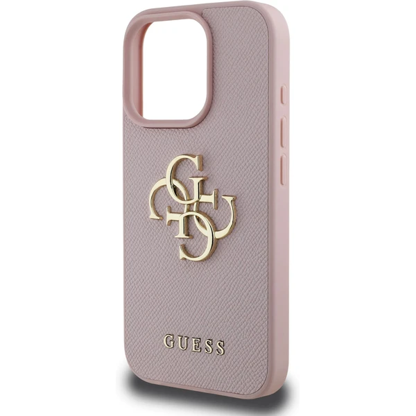Guess PU Grained 4G Metal Logo kryt iPhone 15 Pre ružový - Puzdra - Obrázok bcef0b2a7aa54492807948f7089c0440