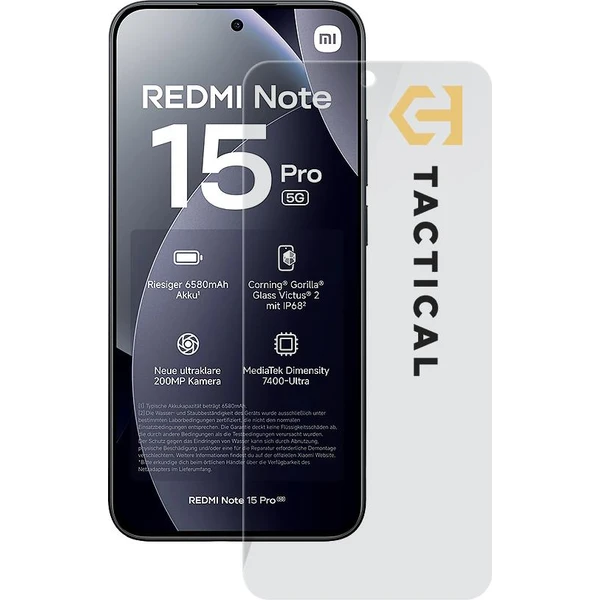 Taktický sklenný štít 2,5D sklo pre Xiaomi Redmi Note 15 Pro 5G čisté - Ochranné fólie a sklo - Hlavný obrázok