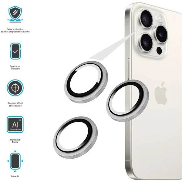 FIXED Camera Glass ochranné sklá Apple iPhone 16 Pro/16 Pro Max biely titán - Ochranné fólie a sklo - Obrázok bd5cef830e9a41439bf8a3d55d10ae7b