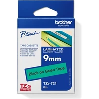 Brother TZe-721 páska čierna na zelenom 9 mm - Pásky pre štítkovače