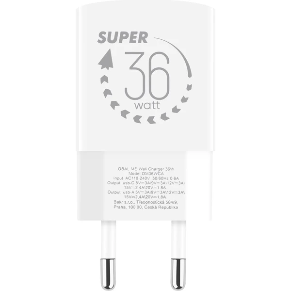 OBAL:ME GaN nabíjačka USB-A/USB-C (36W) biela - Nabíjačky - Obrázok bdfe0d40757148cd9c89e73214ae1ca7