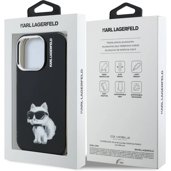 Karl Lagerfeld IML Aquarelle Chúpette kryt iPhone 15 Pre čierny - Puzdra - Obrázok be37f0723d3f4b888919f6f04cd14a65