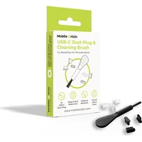 Mobile Origin USB-C Dust Plug & Cleaning Brush sada ochranných kryt a štetca čierna/priehľadná - Čistiace súpravy