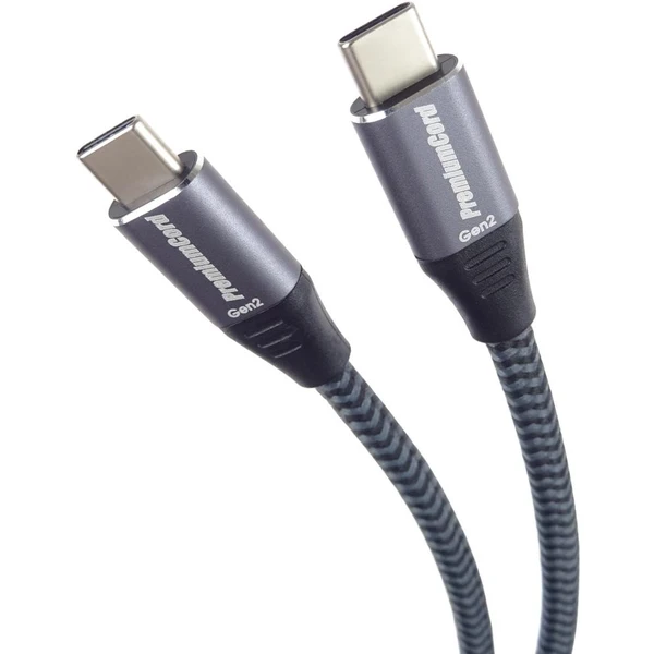 PremiumCord USB-C/USB-C napájací kábel 100W 3m sivý/strieborný - Káble a redukcie - Hlavný obrázok