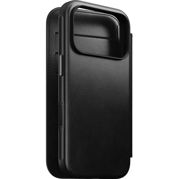 Nomad Modern Leather Folio (Horween) MagSafe kožené puzdro iPhone 17 Pro/18 Pro Black - Puzdra - Obrázok bead6fc235674675b54109507b306bf1