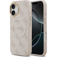 Guess PU Leather 4G Gold Frame MagSafe kryt iPhone 17 ružový - Puzdra