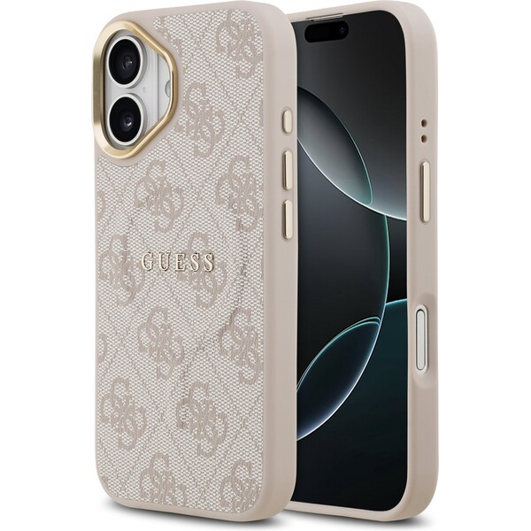 E-shop Guess PU Leather 4G Gold Frame MagSafe kryt iPhone 17 ružový