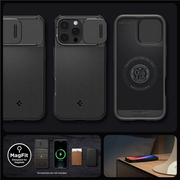 Spigen Optik Armor MagSafe kryt iPhone 16 Pro Max black - Puzdra - Obrázok bee4bd1d06e6408c9be0d4942559e5fc