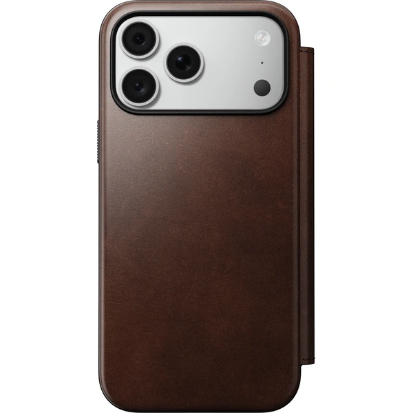 Nomad Modern Leather Folio (Horween) MagSafe kožené puzdro iPhone 17 Pro Max/18 Pro Max Rustic Brow - Puzdra - Obrázok beec547e1a714a8c869a62bb9b3d4a61
