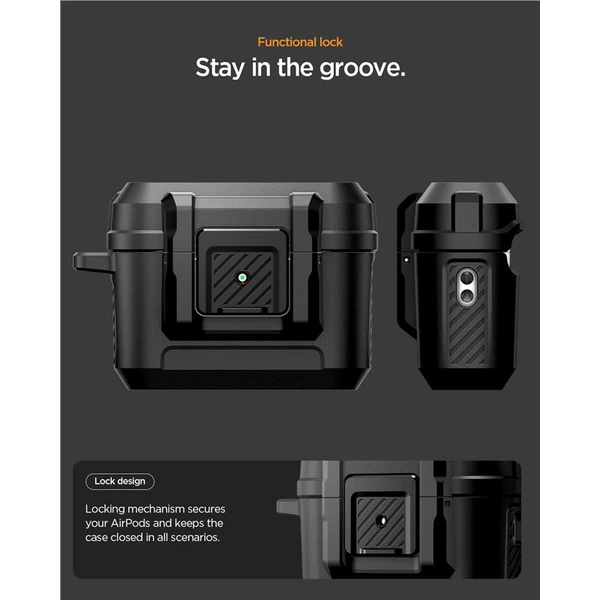 Spigen Lock Fit puzdro AirPods Pro 3 matte black - Puzdra - Obrázok befb03c1008848d9816af8438941650b