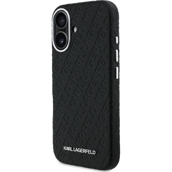 Karl Lagerfeld Grained PU Repeated Logo MagSafe kryt iPhone 16 čierny - Puzdra - Obrázok bf1b8be03b684e73ba84742fe32e0568