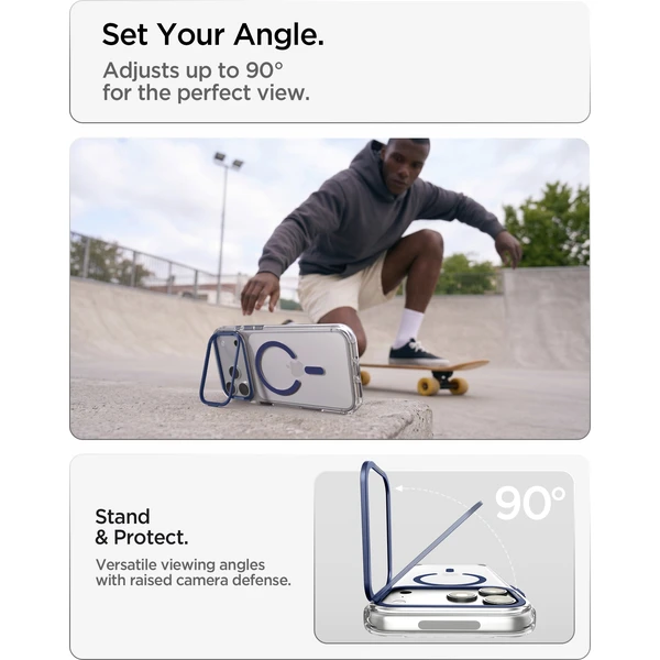 Spigen Ultra Hybrid Optik S MagSafe kryt iPhone 18 Pro/17 Pro priesvitná tmavomodrá - Puzdra - Obrázok bf46cb3b91b74e4ea122906208ed7c1e