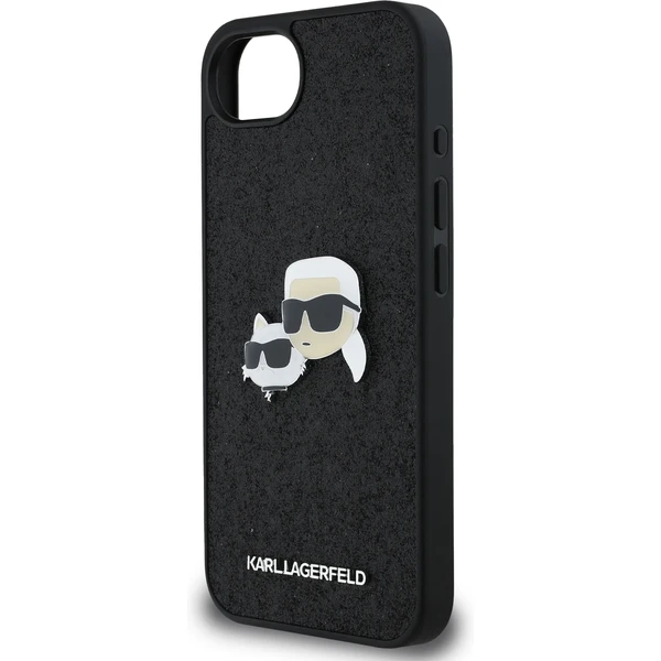 Karl Lagerfeld pevný trblietavý kovový kryt K&CH na iPhone 17e/16e čierny - Puzdra - Obrázok bf512b8c778a44bab407c06fbfb10717
