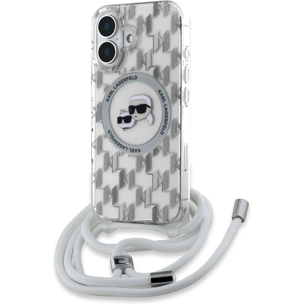 Karl Lagerfeld IML Monogram Crossbody K&CH Heads MagSafe kryt pre iPhone 16 číry - Puzdra - Obrázok bf71eaf52c3549648d3a08d2f53c5f6c