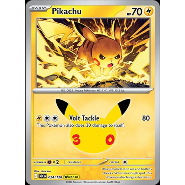 Pikachu (30C 024) - 30th Celebration [Holo] - Kusové karty - Hlavný obrázok