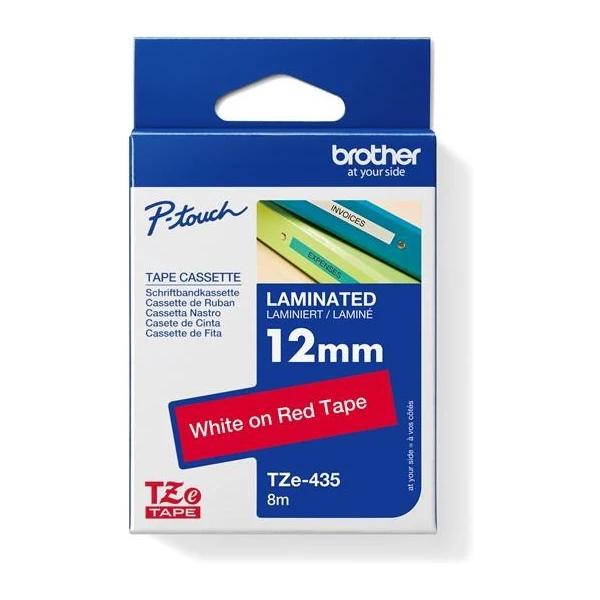 Brother TZe-435 páska biela na červenom 12 mm - Pásky pre štítkovače - Hlavný obrázok