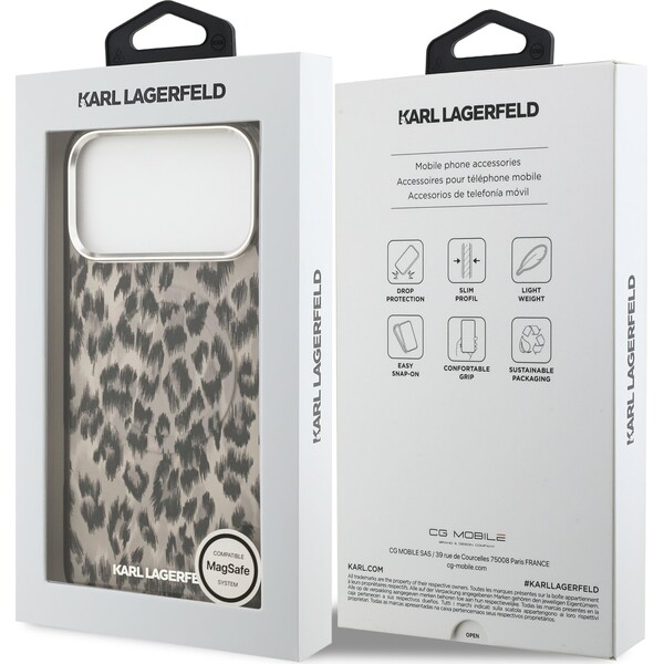 Karl Lagerfeld IML Leopard MagSafe Zadný Kryt pre iPhone 17 Pro Max hnedý - Puzdra - Obrázok bfcf1f5872e84c8590f489d060a234c3