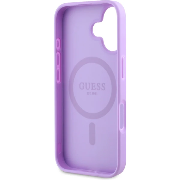 Guess PU Grained Classic Logo MagSafe kryt iPhone 16 fialový - Puzdra - Obrázok bffabbb8dd004544aedf799b4446d085