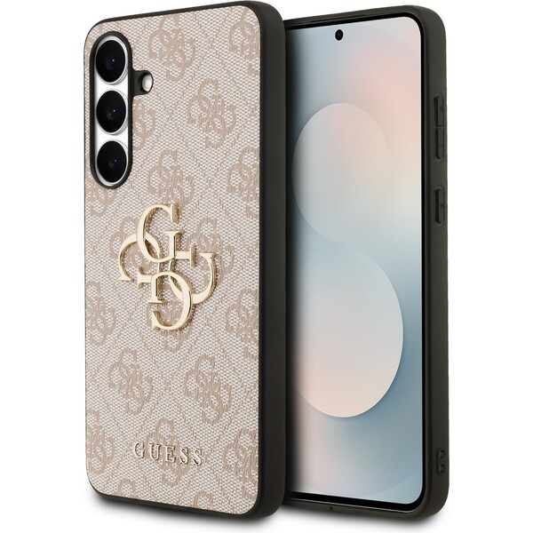 E-shop Guess PU 4G Metal Logo Zadný Kryt pre Samsung Galaxy S25 FE ružový
