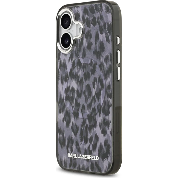 Karl Lagerfeld IML Leopard MagSafe kryt iPhone 17 sivý - Puzdra - Obrázok c02181bd1648457489d41aca95f7bc15