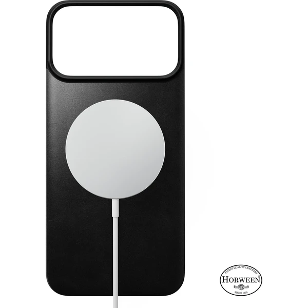 Nomad Magnetic Leather Back (Horween) MagSafe kožený kryt iPhone 18 Pro Max Black - Puzdra - Obrázok c021db3612494778841f8660d505cc73