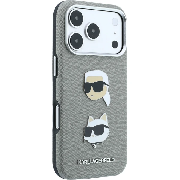 Karl Lagerfeld PU Semi Wrap Saffiano K&CH Heads kryt iPhone 18 Pro Max šedý - Puzdra - Obrázok c03aef6db49a4ee588dcbb29109ceb3d