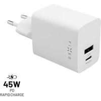 FIXED Mini nabíjačka s USB-C/USB-A, PD, 45W, biela - Nabíjačky