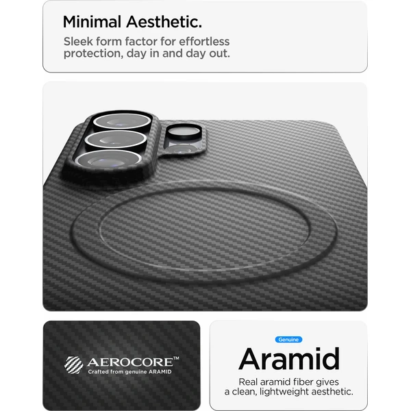 Spigen Air Skin Aramid MagSafe kryt Samsung Galaxy S26 Ultra čierny - Puzdra - Obrázok c04e7be3ef90460b99921de008550f80