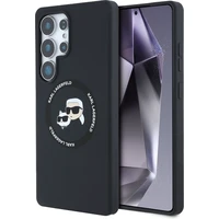 Karl Lagerfeld Liquid Silicone K&CH Heads MagSafe kryt Samsung Galaxy S25 Ultra čierny - Puzdra