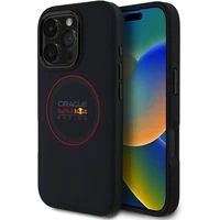 Red Bull PU Leather Red Ring MagSafe Zadný Kryt pre iPhone 16 Pro Navy - Puzdra
