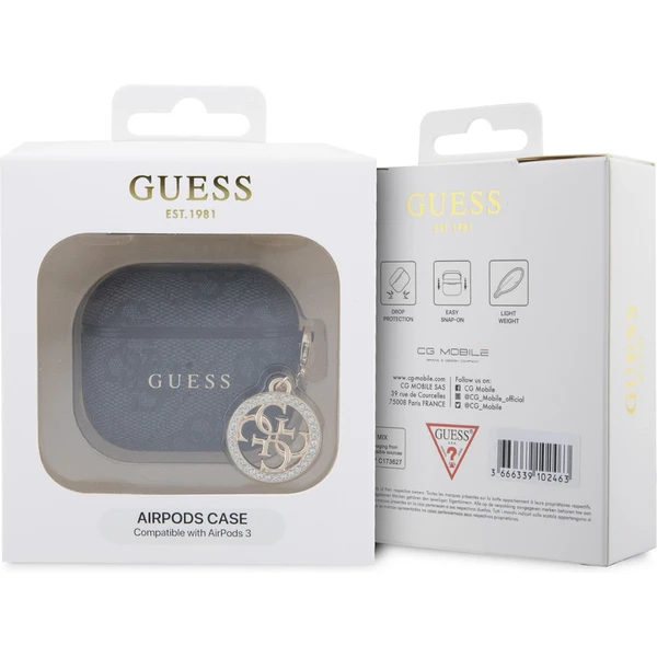 Guess 4G Script PC/PU Charm puzdro pre AirPods 3 čierne - Puzdra - Obrázok c0fa54ee0bb04787af166774cd8ceda3